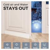 GroTheory Door Draft Stopper, Under Door Sweep for Exterior & Interior Doors, Weather Stripping Door Seal, Garage Window Blocker Noise Cold Air Insulation, Draft Guard White 2" W x 39" L