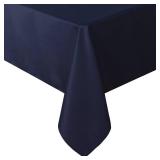 Sancua Rectangle Tablecloth - 60 x 84 Inch - Stain and Wrinkle Resistant Washable Polyester Table Cloth, Decorative Fabric Table Cover for Dining Tables, Buffet Parties and Camping, Navy