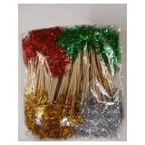 Holiday Cocktail Drink Picks with Tinsel 100pk