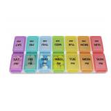 7 Day Weekly Pill AM PM Organizer, ShysTech Large Pill Case Pill Box for Pills/Vitamin/Supplements/Medication (Separable, Small Multi-Color)