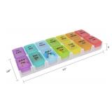 7 Day Weekly Pill AM PM Organizer, ShysTech Large Pill Case Pill Box for Pills/Vitamin/Supplements/Medication (Separable, Small Multi-Color)
