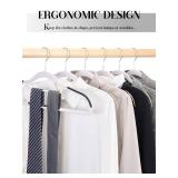 HOUSE DAY Plastic Hangers 50 Pack, Plastic Clothes Hangers Non Slip with Rubber Grip, Heavy Duty Coat Hanger with 360Âº Swivel Hook, Ultra Thin Hanger Space Saving Closet Organizer - White and Black