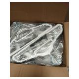 HOUSE DAY Plastic Hangers 50 Pack, Plastic Clothes Hangers Non Slip with Rubber Grip, Heavy Duty Coat Hanger with 360Âº Swivel Hook, Ultra Thin Hanger Space Saving Closet Organizer - White and Black