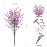HyeFlora Artificial Plants Outdoor Flowers Spring Decoration, 10 Bundles Fake Plastic Greenery UV Resistant Realistic Faux Lavender Look Real for Home Porch Planter Window Patio (Fuchsia)