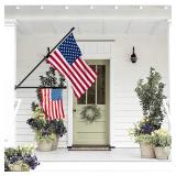 ZMTECH Flag Pole - Upgraded Bracket, 6 FT Stainless Steel Flag Poles for Outside House, Residential or Commerical, Tangle Free Flag Pole Kit for American Flag (Without Flag, Black)
