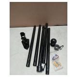 ZMTECH Flag Pole - Upgraded Bracket, 6 FT Stainless Steel Flag Poles for Outside House, Residential or Commerical, Tangle Free Flag Pole Kit for American Flag (Without Flag, Black)