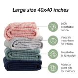 SWEET DOLPHIN Muslin Baby Bath Towels Blanket - 2 Pack 100% Cotton Towel for Babies, Infants, Toddlers - 40x40Inch - Highly Absorbent, Deep Emerald