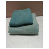 SWEET DOLPHIN Muslin Baby Bath Towels Blanket - 2 Pack 100% Cotton Towel for Babies, Infants, Toddlers - 40x40Inch - Highly Absorbent, Deep Emerald