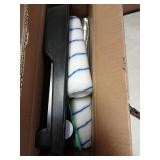 17 Pcs Paint Roller Kit with Long Extension Pole, Microfiber Paint Kit for House Painting - Paint Rollers 9 Inch, Mini Wall Paint Roller Covers, Paint Brush, Frame, Tray, Painters Tape, Sanding Block