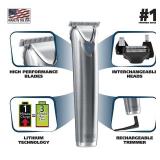 Wahl USA Stainless Steel Lithium Ion 2.0+ Beard Trimmer for Men - Electric Shaver & Nose Ear Trimmer - Rechargeable All in One Men