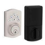 Kwikset Powerbolt 240 5-Button Keypad Satin Nickel Traditional Electronic Deadbolt Door Lock, Featuring Convenient keyless Entry, Customizable User Codes and auto Locking Keys Not Included