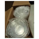 Thenshop 100 Pcs 12 oz Clear Plastic Bowls Disposable Serving Bowls Bulk Transparent Ice Cream Salad Dessert Plates for Party, Wedding, Buffet, BBQ, Dessert Shop, Catering Supplies