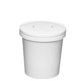GUSTO [12 oz. - 25 Count White Paper Food Containers with Vented Lids - To Go Hot Soup Bowls, Disposable Ice Cream Cups, Ideal for Hot and Cold Foods - (Formerly Comfy Package)
