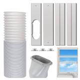 Kxuhivc Portable Air Conditioner Window Vent Kit, Adjustable Window Seal with 5.9 Inch Diameter, 59 Inch Length Exhaust Hose for A/C Unit Universal for Sliding Horizontal or Vertical Window