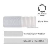 Kxuhivc Portable Air Conditioner Window Vent Kit, Adjustable Window Seal with 5.9 Inch Diameter, 59 Inch Length Exhaust Hose for A/C Unit Universal for Sliding Horizontal or Vertical Window