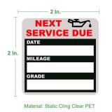 JINCH Oil Change Stickers Static Cling, 120pcs 2x2 Inches Oil Change Reminder Sticker for Windshield with No Residue, Clear Next Service Due Labels for Car Auto Vehicle Window
