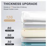 AmazerBath Heavy Duty Shower Curtain Liner 12 Gauge, 72 x 78 Inches Clear Shower Curtain Liner with 3 Clear Stones and 12 Grommet Holes, Weighted Plastic Shower Liner