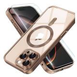 IPhone 16 Pro Max MagSafe Phone Case Military Grade Drop Protection,Full Camera Lens Protection, Titanium Desert Color