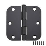 Ravinte 18 Pack Matte Black Door Hinges 3.5"x 3.5" Door Hardware Controls Rounded 5/8" Radius Corners Interior Door Hinges, Steel Bifold Residential Standard Black Hinges 3.5" for Interior Doors