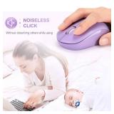 Seenda Wireless Mouse, 2.4G Noiseless Portable Computer Mouse for PC, Tablet, Laptop - Purple
