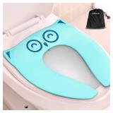 Gimars Upgraded Non-Slip, One-handed Removal Folding Travel Potty Seat for Toddlers & Kids, 6 Large Non-slip Silicone Pad, Reusable Portable Toilet Seat Cover Fits All Shape Toilets, Free Carry Bag