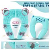 Gimars Upgraded Non-Slip, One-handed Removal Folding Travel Potty Seat for Toddlers & Kids, 6 Large Non-slip Silicone Pad, Reusable Portable Toilet Seat Cover Fits All Shape Toilets, Free Carry Bag
