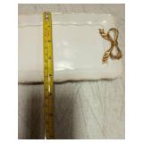 Warmtree Vintage Jewelry Organizer, Decorative Tray for Jewelry, Towel, Storage, Rings, Bracelets, Earrings, Cosmetics, Retro Design, Bow Decor Resin Plate Coquette for Room Decor, White