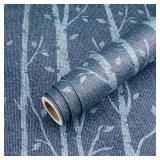 Livelynine 17.5x276 Tree Peel and Stick Wallpaper Branches Mural Navy Blue Wall Paper for Bedroom Accent Wall Nursery Boys Room Abstract Midnight Indigo Vintage Dark Blue Contact Paper Removable