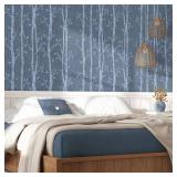 Livelynine 17.5x276 Tree Peel and Stick Wallpaper Branches Mural Navy Blue Wall Paper for Bedroom Accent Wall Nursery Boys Room Abstract Midnight Indigo Vintage Dark Blue Contact Paper Removable