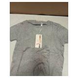 Dokotoo Womens Tops Dressy Casual 2025 Comfy Short Sleeve Crewneck Lightweight Knit Sweaters Blouses Fashion Cute Hollow Out Solid Pullover Shirts for Women Loose Fit Womens Outfits Gray Small