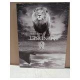 Lion Wall Art Mindset Motivational Animals Prints Poster for Office Wall Decor Modern Canvas Framed Artwork Pictures Ready to Hang12x16inches