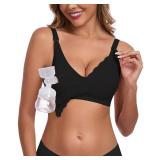 Vinfact Hands Free Pumping Bra Adjustable Breast-Pumps Nursing Bras Comfort Maternity Breast Pump Bra - Black XXL