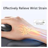 JYWYBF Ergonomic Mouse Pad with Wrist Rest, Gel Wrist Support Mousepad, Pain Relief Laptop Computer Mouse Pad, Non-Slip Mouse Pads for Office & Home (Blue)