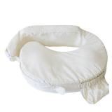 My Brest Friend Deluxe Organic Nursing Pillow 100% Organic Cotton Slipcover Ergonomic Breastfeeding Pillows Supports Both Mom and Baby Breastfeeding Essentials Handy Side Pocket Cream