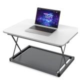 Uncaged Ergonomics Changedesk Mini Small Standing Desk Converter Height Adjustable Desktop Sit-To-Stand Up Desk Riser Laptop Table Top Standing Converter, White