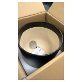 LE TAUCI 12 Inch Pots for Plants, Ceramic Large Planters for Home Garden Patio Office, Indoor Modern Plant Pots with Drainage Hole and Rubber Plug, Black