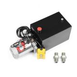 Nakkaa 12V DC Hydraulic Power Device 13 Quart Single Acting Hydraulic Dump Trailer Pump for Lifting and Lowering Dump Trailer Trucks