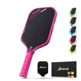 AKS Performance Series Pickleball Paddles - Toray T700 Raw Carbon Fiber Pickleball Paddle with Physical Friction Surface, 16mm Powerful Polymer Core, Good Control & Spin Shots, USAPA Approved - Pink