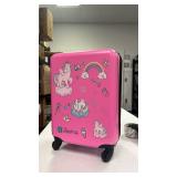 Redbaker 6 Pcs Kids Luggage Set 17 Inch Kids Rolling Luggage Double Pattern Suitcase for Girls Boys School Gift(Soft Pink,Unicorn)
