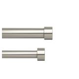 Umbra Cappa Double Curtain Rod, Includes 2 Matching Finials, Brackets & Hardware, 66 to 120-Inch, Nickel