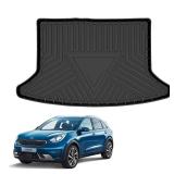 Elsetyler Custom Fit for Cargo Liner 2017-2022 Kia NIRO Without Subwoofer (NOT for LXS Model, PHEV or EV)- Black TPE All Weather Heavy Duty Waterproof Rear Cargo Tray Trunk Floor Mat Protector