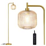 MAYNA Glass Floor lamp Living Room, Modern Vertical lamp, Remote Control Switch with Glass lampshade, 67-inch high lamp Suitable for Bedroom and Study (2700K LED Bulb Included)