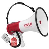 Pyle Portable Megaphone Speaker PA Bullhorn-Built-in Siren, 50W Adjustable Volume Control &1200 Yard Range-Ideal for Any Outdoor Sports, Cheerleading Fans & Coaches or for Safety Drills - PMP52BT