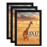 TKYGU 13x17 Picture Frame Set of 3, Wooden Frame Black for 13 x 17 Inch Picture Poster Photo with Durable Shatter Resistant Plexiglass,Wall Gallery Poster Photo frame 13 by 17 Frame for Wall best gift