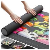 The Original Newverest Jigsaw Puzzle Mat Roll Up, Saver Pad 46â x 26â Portable Keeper Up to 1500 Pieces with Non-Slip Rubber Bottom & Smooth Top + 3 Puzzle Sorting Trays & Travel-Friendly St