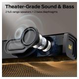 Monster S220 Bluetooth Soundbar, Wireless Bluetooth 5.4 Sound Bar, 2.0CH with Dual Bass Diaphragm, All-in-one Home Theater Speakers, Compact, AUX/USB/TF Card Connection for PC/Gaming/Projectors