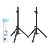 Vondynote Pair of Tripod Speaker Stands Adjustable Height from 33.5\" to 53.5\" Slim Mini Speaker Stand PA DJ Short Tripod Speaker Stand