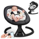 Baby Swing for Infants to Toddler Electric Newborn Swing with 5-Speed 3-Seat Positions 5-Point Carabiner,with Bluetooth Music 10-Preset Melodies, Indoor and Outdoor use