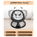 Baby Swing for Infants to Toddler Electric Newborn Swing with 5-Speed 3-Seat Positions 5-Point Carabiner,with Bluetooth Music 10-Preset Melodies, Indoor and Outdoor use