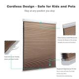 MYshade Blackout Cordless Cellular Shades Honeycomb Shade for Indoor Windows Room Darkening Blinds for Home Office Pull Down Window Shades Easy to Install 24 inch Wide, H50 Light Brown Pleated Shade